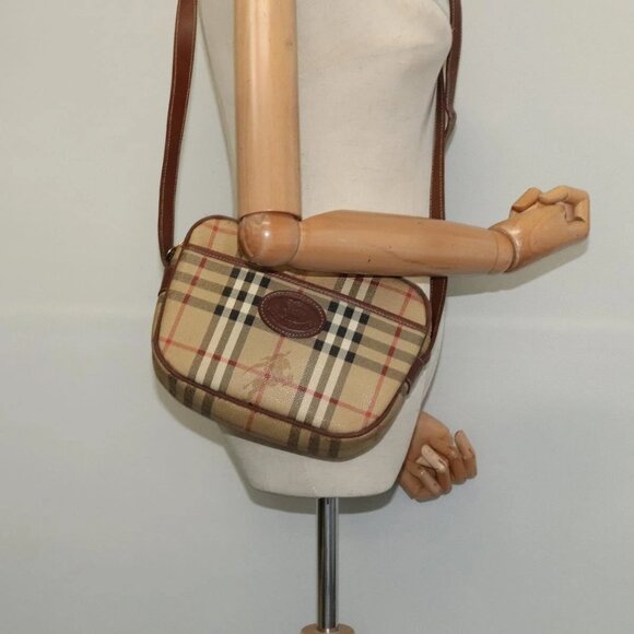 Burberrys Nova Check Shoulder Bag PVC Beige Auth - Picture 1 of 16